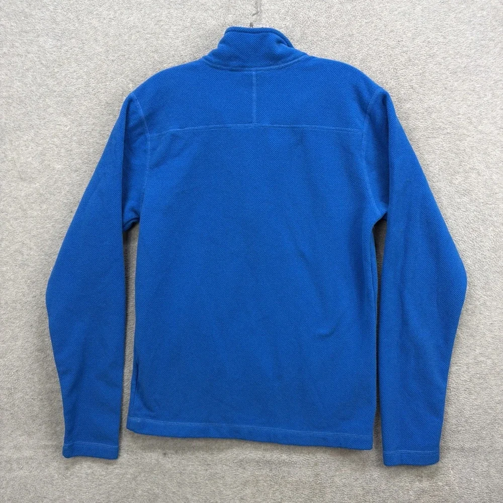 North Face 1/4 Zip Fleece Sweater Mens Small Blue‎ Textured Cap Rock Sweatshirt